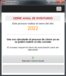 Ventana de ciere de inventarios