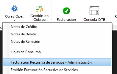 Menu factura recursiva
